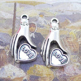 Newest 12Pieces 13*26mm Mixed Alloy Antique Silver Color Love Hands Charms Bracelet Pendant Accessory For DIY Jewelry Making