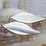 Newest 4Pieces 75*23mm Mixed Alloy Antique Silver Color Leaf Charms Necklace Keychain Pendant Accessory For DIY Jewelry Making
