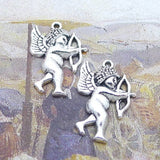 Newest 20Pieces 15*21mm Mixed Alloy Antique Silver Color Angel Cupid Charms Necklace Pendant Accessory For DIY Jewelry Making