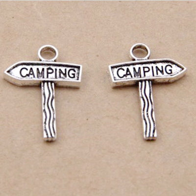 20 Pieces 15*22mm Mixed Alloy Antique Silver Color Guidepost Charms Bracelet Pendant Accessory For DIY Jewelry Making