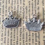 20 Pieces 16*18mm Mixed Alloy Antique Silver Color Crown Charms Keychains Pendant Accessory For DIY Jewelry Making