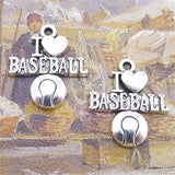 10 Pieces 19x22mm Antique Silver Color Love Baseball Charms for DIY Necklace Jewelry Making