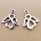 20 Pieces 17x20mm Antique Silver Color Angel Charms Heart Hollow Necklace for DIY Jewelry Making