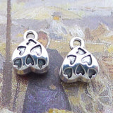 Newest 20Pieces 8*12mm Mixed Alloy Antique Silver Color  Little Heart Charms Bracelet Pendant Accessory For DIY Jewelry Making