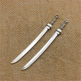 High Quality 10 Pieces/Lot 107mm*10mm Antique Silver plated Antique Bronze Alloy Sword Charms