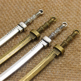 High Quality 10 Pieces/Lot 107mm*10mm Antique Silver plated Antique Bronze Alloy Sword Charms