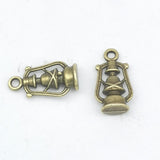 High Quality 10 Pieces/Lot 11mm*20mm Antique Bronze Or Silver Plated Jewelry Handmade Vintage Oil Lamp Charms