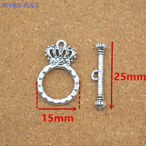 High Quality 10 Pieces/Lot  15mm*25mm Diy Jewelry Making Alloy Metal Crown OT Clasp Charms Diy Accessories For Jewelry Making