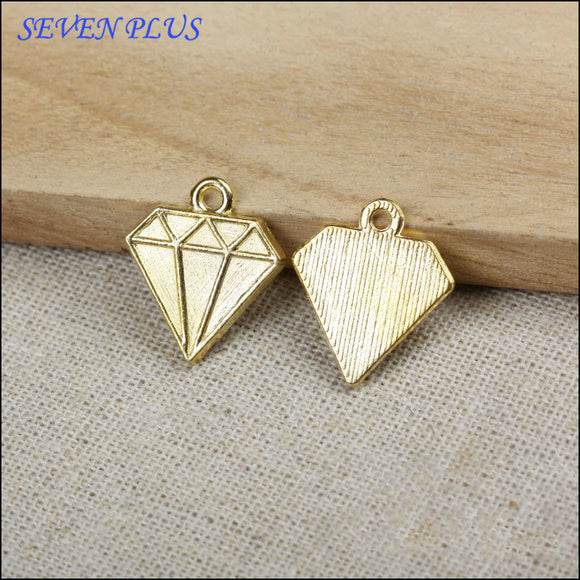 High Quality 10 Pieces/Lot 16mm*18mm Gold Color Rhombic Metal Charms For Jewelry Making