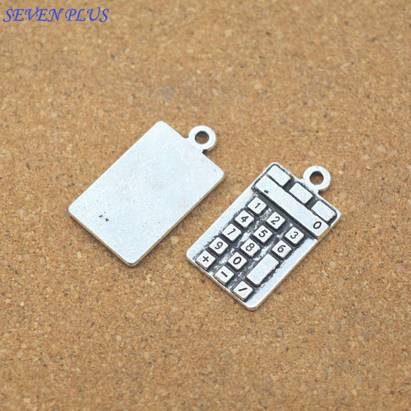 High Quality 10 Pieces/Lot 23mm*13mm Antique Silver Color Diy Metal Charms Calculator Charm For Diy Jewelry Making