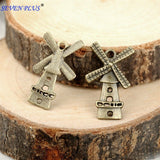 High Quality 10 Pieces/Lot 27mm*16mm Antique Bronze Plated Vintage Winnower Windmill Charms