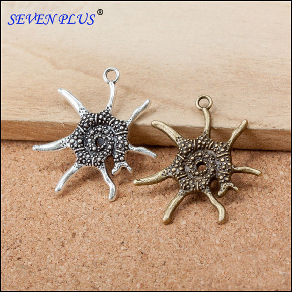 High Quality 10 Pieces/Lot  33mm*31mm Diy Jewelry Making Charm Conch Sea Nail Marine Animal Nautical Charms