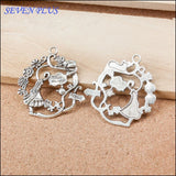 High Quality 10 Pieces/Lot 41mm*41mm Antique Silver Plated Alice In Wonderland Charms