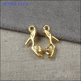 High Quality 10 Pieces/Lot 9mm*20mm Gold Color High Heeled Shoes Charm Jewelry Making Charms EF4186