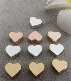 High Quality 20 Pieces/Lot 10mm*11mm Shiny Silver Plated Polished Smooth Heart Bead Charms Fit For DIY Jewelry Making