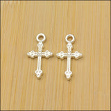 High Quality 20 Pieces/Lot 11mm*21mm Religious Charm Diy Jewelry Making Gold Cross Crucifix Charms