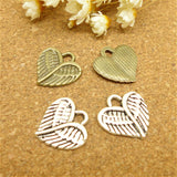 High Quality 20 Pieces/Lot 13mm*13mm Antique Silver Plated Small Wings Heart Charms Jewelry Making Charm