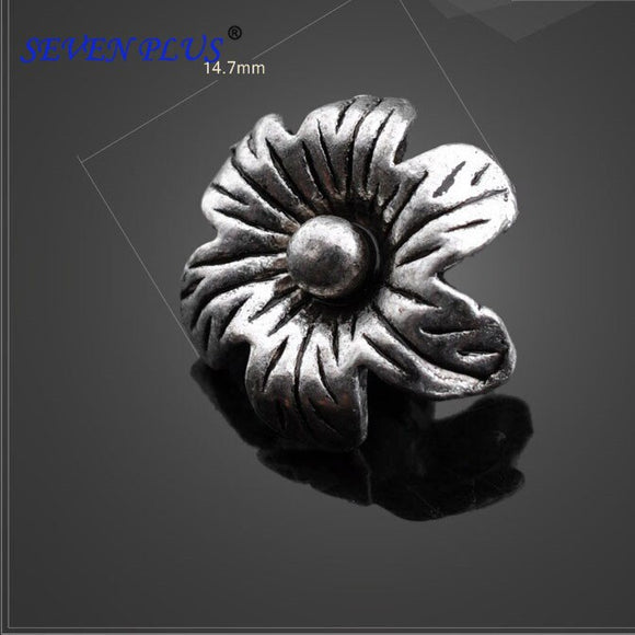 High Quality 20 Pieces/Lot 14.7mm Diy Jewelry Making Antique Silver plated Small Flowers Charms