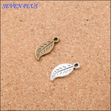 High Quality 20 Pieces/Lot 15mm*7mm Antique Silver plated Antique Bronze Diy Jewelry Making Small Leaf Charms