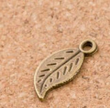 High Quality 20 Pieces/Lot 15mm*7mm Antique Silver plated Antique Bronze Diy Jewelry Making Small Leaf Charms