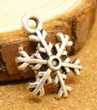 High Quality 20 Pieces/Lot 18mm*13mm Antique Silver plated Or Antique Bronze Metal Snowflake Charms For Jewelry Making