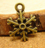 High Quality 20 Pieces/Lot 18mm*13mm Antique Silver plated Or Antique Bronze Metal Snowflake Charms For Jewelry Making