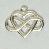 High Quality 20 Pieces/Lot 20mm*25mm Alloy Metal Silver Plated Infinity Heart Endless Love Charm Pendant For Jewelry Making