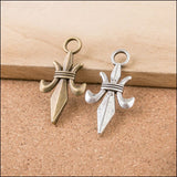 High Quality 20 Pieces/Lot 20mm*40mm Antique Silver plated Antique Bronze Plated Arrow Head Arrow Charms For Jewelry Making