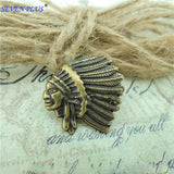 High Quality 20 Pieces/Lot 21mm*19mm Metal Indians Tribal leader Head Charms