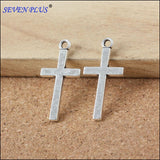 High Quality 20 Pieces/Lot 27mm*13mm Antique Silver Plated Cross Religious Christian Charms