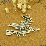 High Quality 20 Pieces/Lot 29mm*37mm Antique Silver Plated Hallowmas Wizard Witcher Halloween Charms