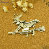 High Quality 20 Pieces/Lot 29mm*37mm Antique Silver Plated Hallowmas Wizard Witcher Halloween Charms