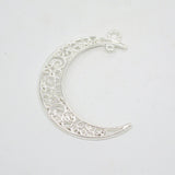 High Quality 20 Pieces/Lot 41mm*30mm Metal Delicate Hollow Out Moon Charm Pendant For Jewelry Making (6 colors)