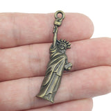 High Quality 20 Pieces/Lot 48mm*13mm Antique Silver plated Or Antique Bronze American Statue Of Liberty Metal Charms For Jewelry