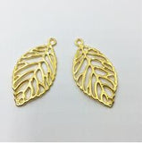High Quality 20 Pieces/Lot 48mm*26mm Antique Silver Plated Antique Bronze Gold Color Leaves Leaf Charms For Jewelry Making