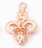 High Quality 20Pieces/Lot 15mm*26mm Antique Silver plated Antique Bronze 3D Delicate Fleur De Lis Charms Pendants Jewelry Making