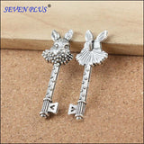 High Quality 3 Pieces/Lot 50mm*16mm Antique Silver Plated Rabbit Head Key Charms For Jewelry Handmade
