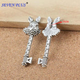 High Quality 3 Pieces/Lot 50mm*16mm Antique Silver Plated Rabbit Head Key Charms For Jewelry Handmade