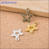 High Quality 50 Pieces/Lot 15mm*17mm Alloy Material Gold Color Hollow Out Star Charms For DIY Jewelry Making