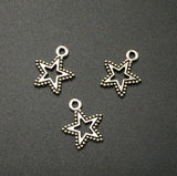 High Quality 50 Pieces/Lot 15mm*17mm Alloy Material Gold Color Hollow Out Star Charms For DIY Jewelry Making