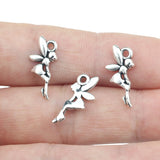 High Quality 50 Pieces/Lot 18mm*7mm Tibetan Silver Flying Angel Girl Charm Fairy Charms For Jewelry Making EF3686