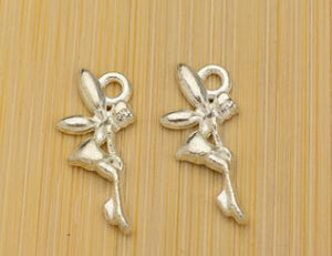 Fairytale Charms Angel Fairy Charm (4pcs / 17mm x 19mm / Tibetan Silver) Fay Faery Earring Fairy Tale Jewellery Bracelet Anklet CHM1308