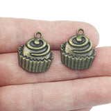 High Quality 50 Pieces/Lot 19mm*22mm Antique Silver Plated Antique Bronze Plated Birthday Cake Charms