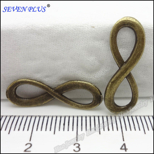 High Quality 50 Pieces/Lot 24mm*8mm Antique Bronze Infinity Pendants For Necklaces