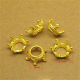 High Quality 6 Colors 50 Pieces/Lot 12mm Diy Accessories Shiny Silver Plated Crown Spacer Charms Pendants For Jewelry Making