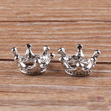 High Quality 6 Colors 50 Pieces/Lot 12mm Diy Accessories Shiny Silver Plated Crown Spacer Charms Pendants For Jewelry Making