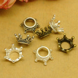 High Quality 6 Colors 50 Pieces/Lot 12mm Diy Accessories Shiny Silver Plated Crown Spacer Charms Pendants For Jewelry Making