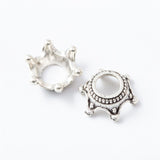 High Quality 6 Colors 50 Pieces/Lot 12mm Diy Accessories Shiny Silver Plated Crown Spacer Charms Pendants For Jewelry Making
