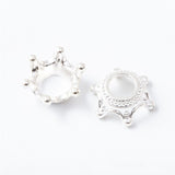 High Quality 6 Colors 50 Pieces/Lot 12mm Diy Accessories Shiny Silver Plated Crown Spacer Charms Pendants For Jewelry Making