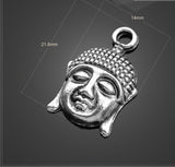 High Quality 8 Pieces/Lot 14mm*21.6mm jewelry handmade antique silver plated buddha head religious charms for jewelry making